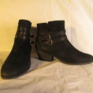 Clarks Black Ankle Boots with Buckle Detail